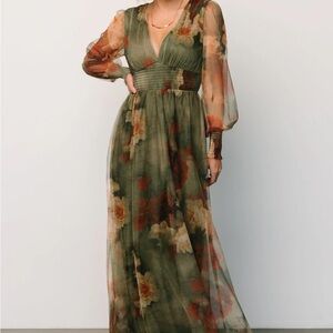 Baltic Born LAYLA TULLE MAXI DRESS | OLIVE + RUST